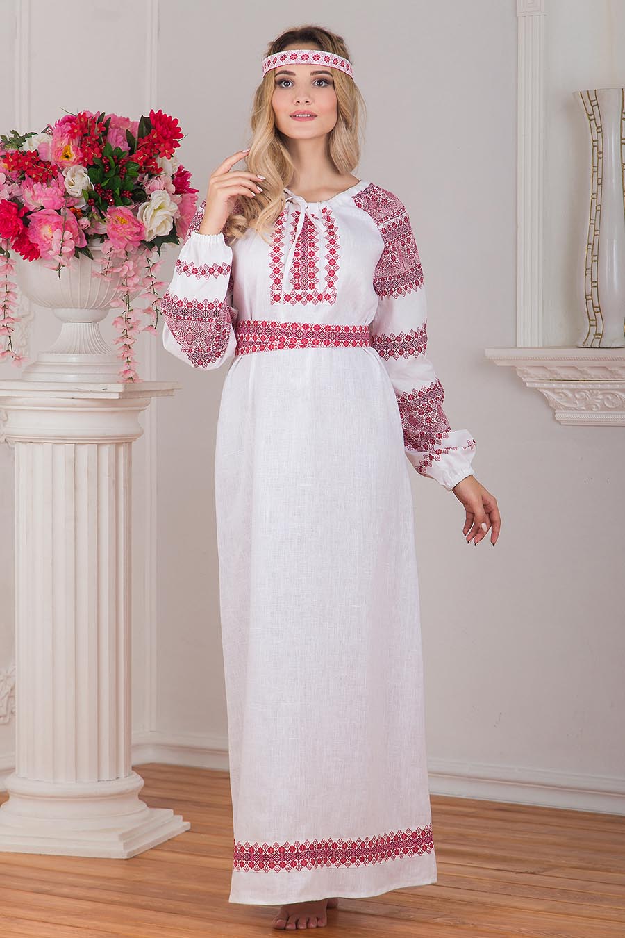 A playful frame from Women in Slavic costumes — online in Minsk