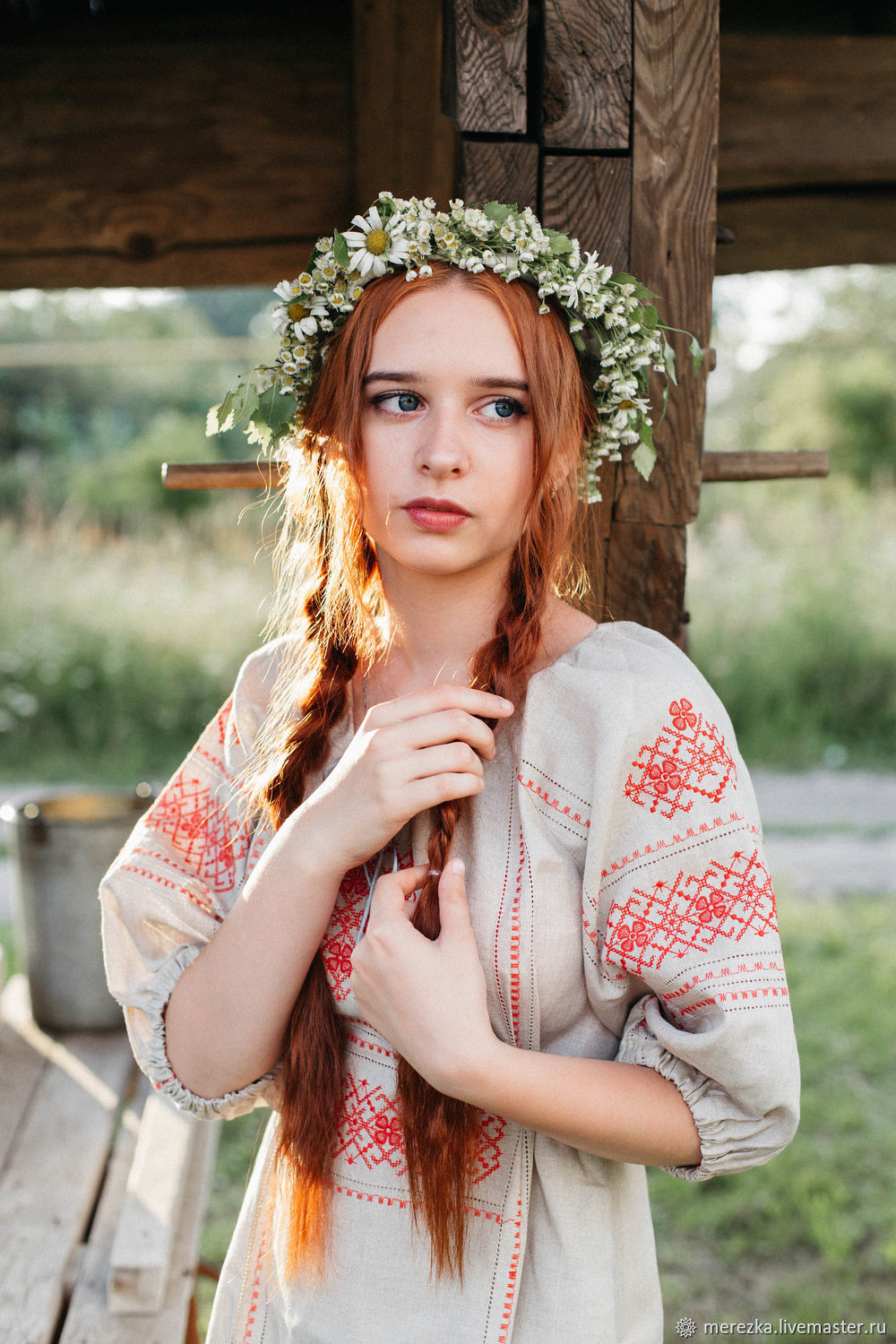 A playful frame from Girls in Slavic costumes — online in Minsk